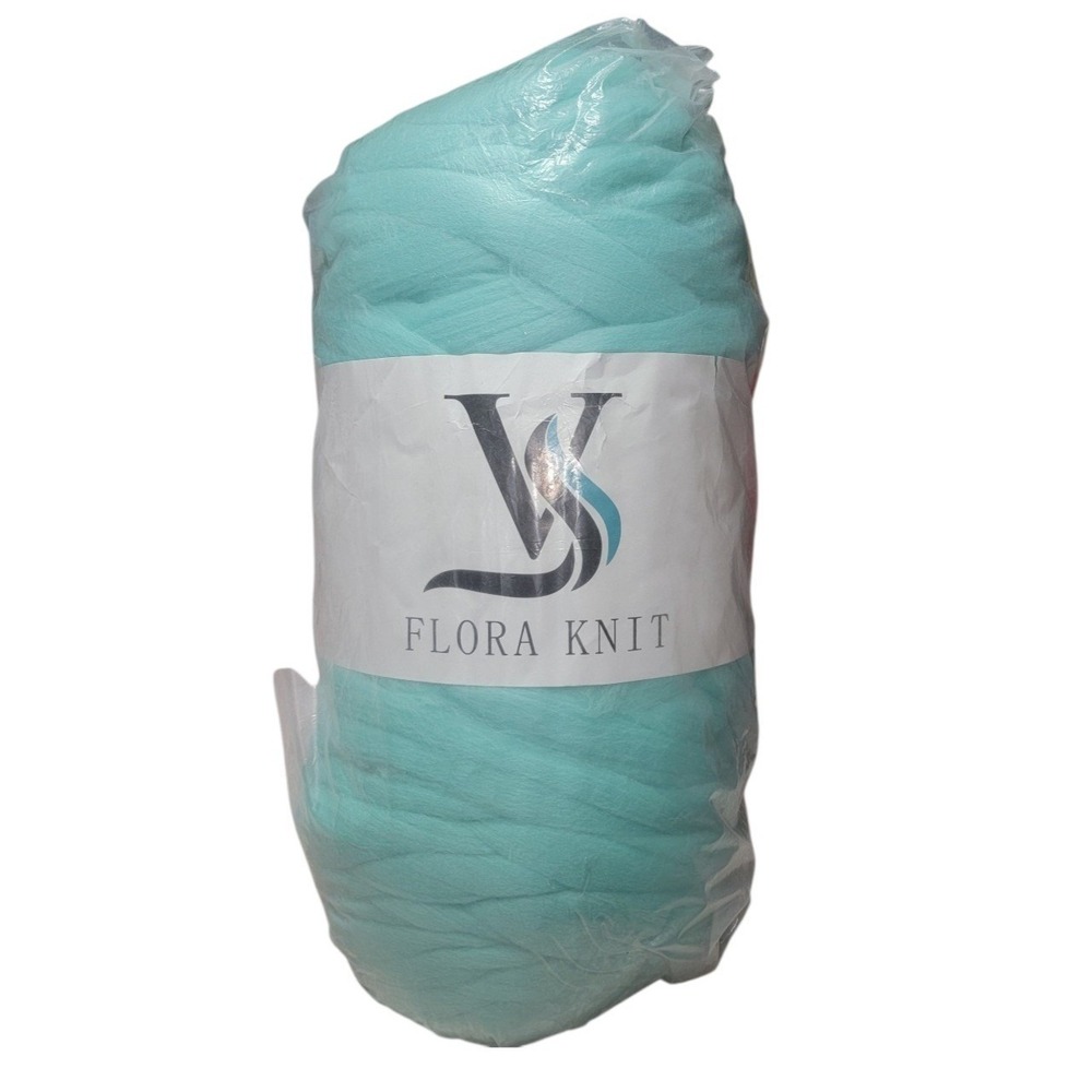 Flora Knit 4.4 lb Giant Merino Wool Roving Yarn Ice Green Chunky Arm Knitting